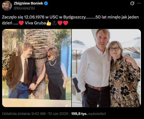 Zbigniew Boniek i jego TWEET z okazji swojej 50. ROCZNICY ŚLUBU!